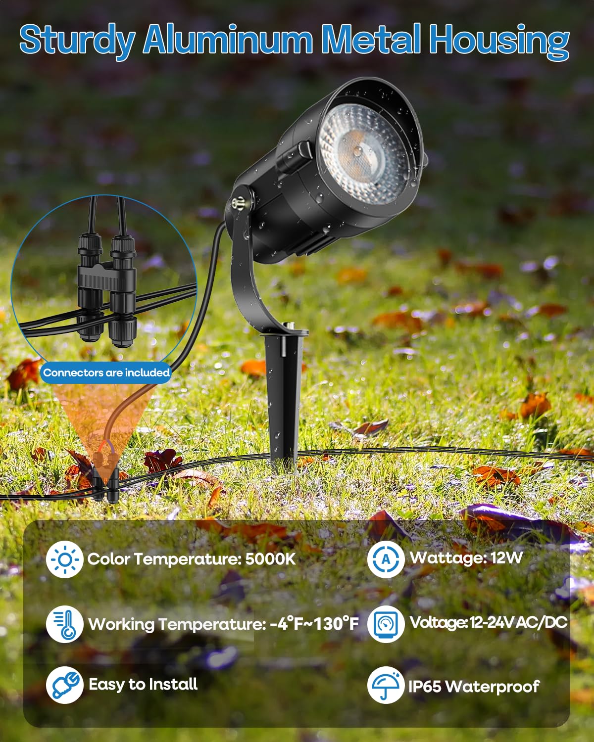 All-In-One Outdoor Garden Lights + 100W Transformer Photocell +Connectors - Image 3