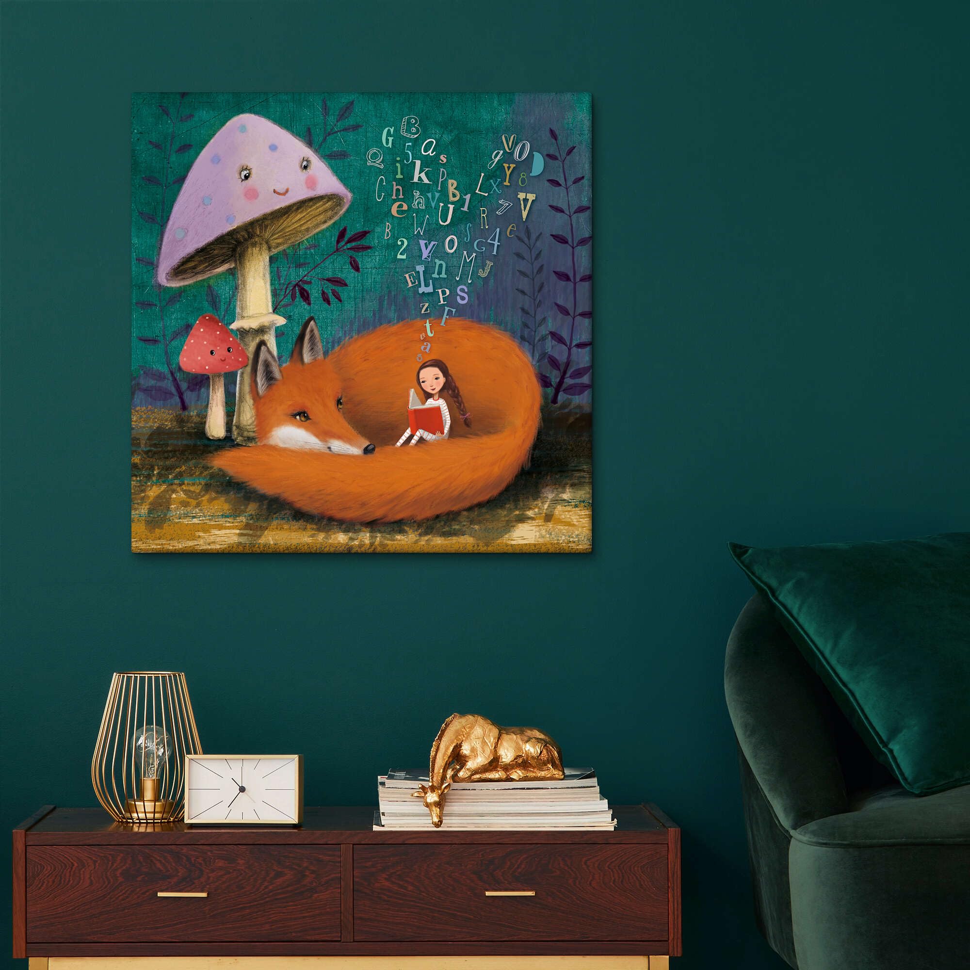 Posterlounge Storia della buonanotte Stampa su tela | 50 x 50 cm di Mila Marquis Quadri Decorazione per pareti