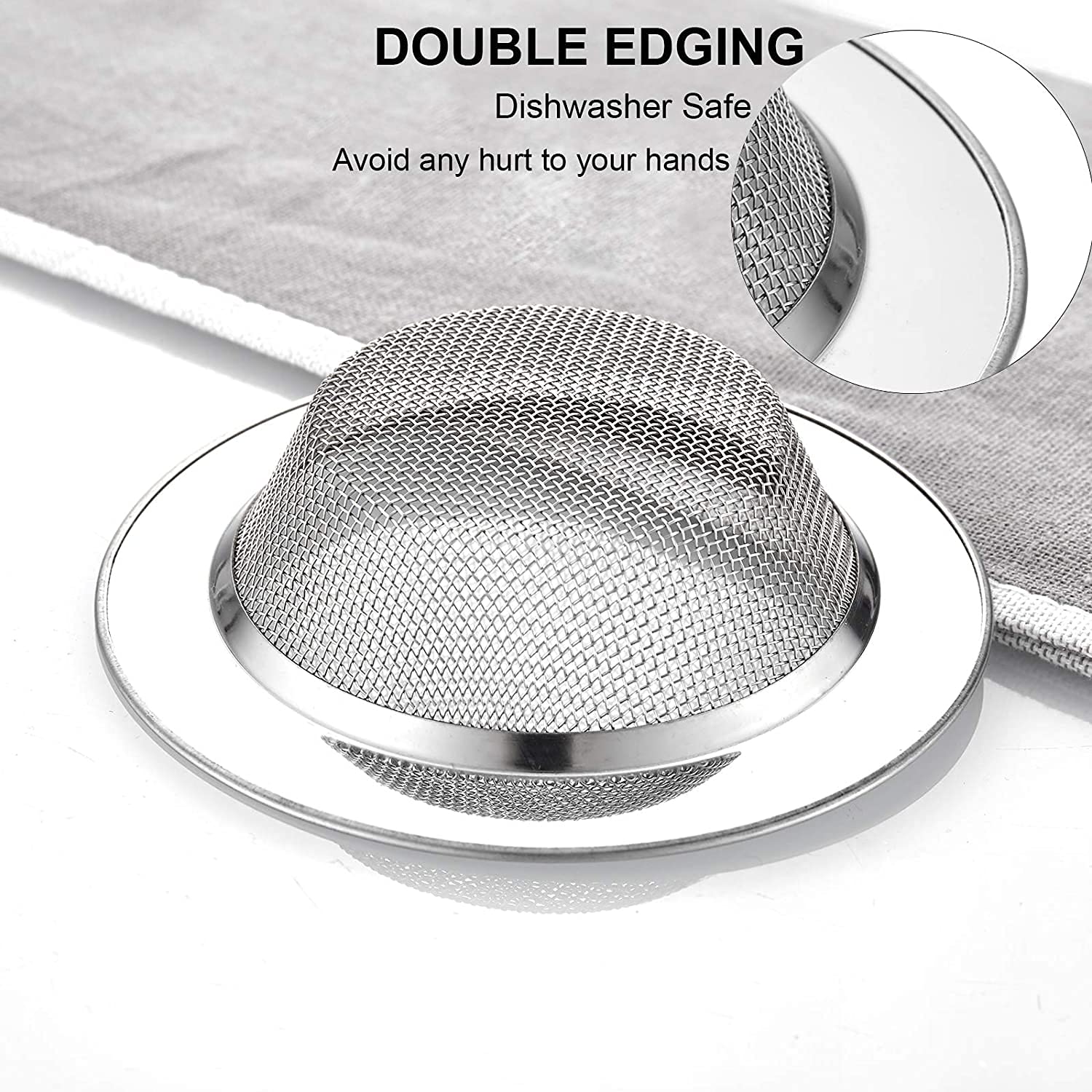 SSUCA Stainless Steel Kitchen Sink Strainer Drain Anti Clog Jali,Wash Basin Sink Drain Jali,Heavy Duty Sink Strainers with Large Wide Rim (11cm) Bathroom SS Filter Jali Sinks for Waste Coupling 1