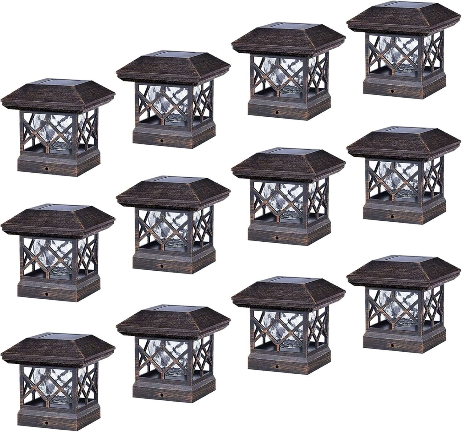Twinsluxes Solar Post Cap Lights Outdoor Waterproof LED Fence Post