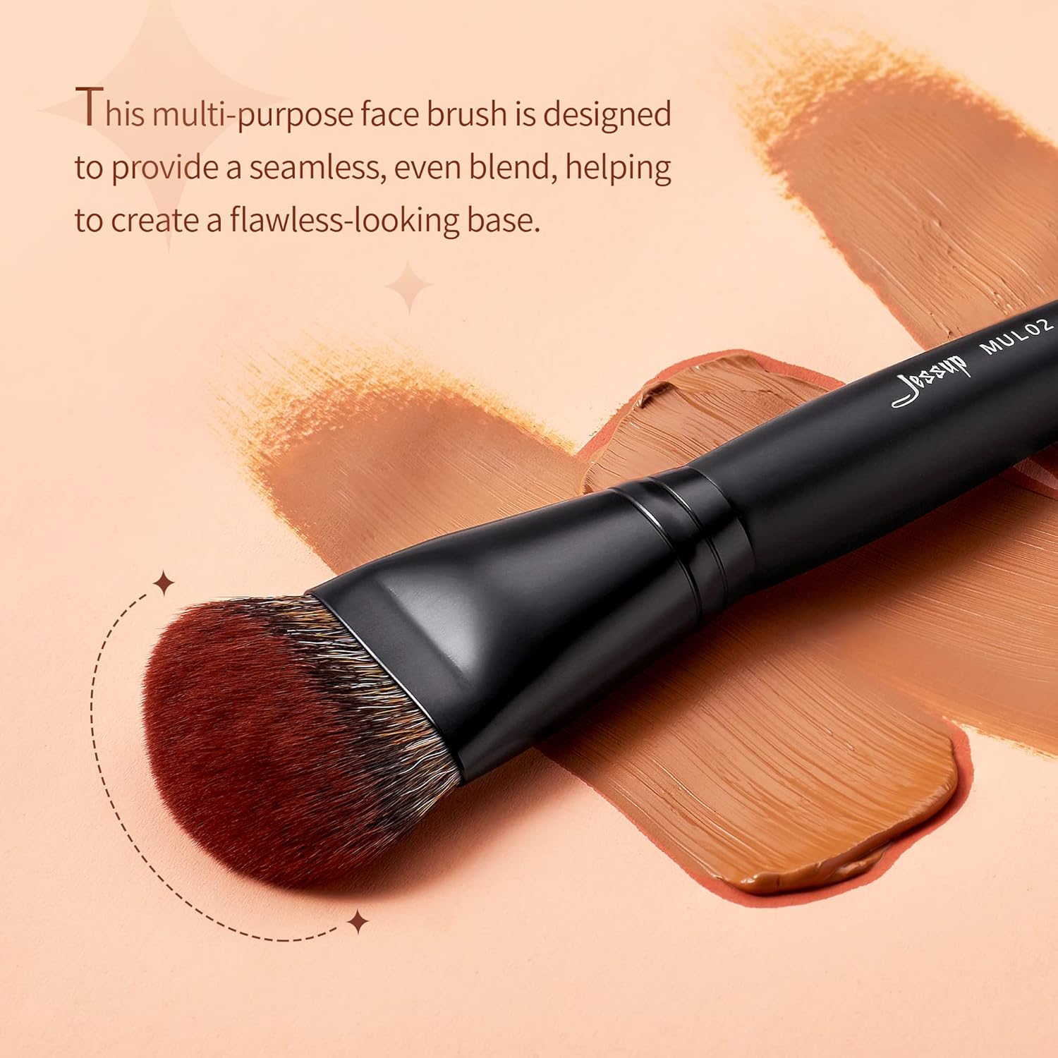 Jessup Foundation Face Brush MUL02 Bundled with Makeup Brushes Set Professional T512