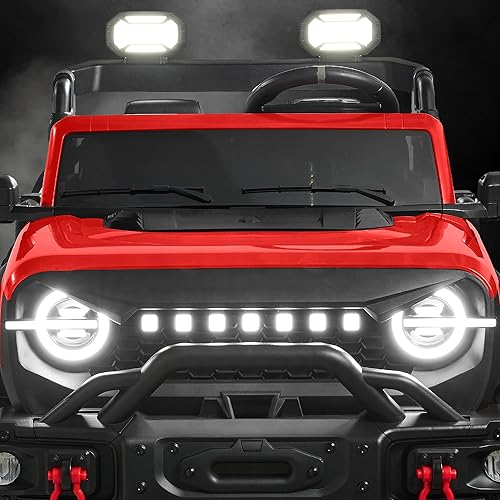 Miniatura 9 de Best Choice Products Camión eléctrico de 2 plazas para niños de 24 V con capacidad de peso de 132 libras, control parental, Bluetooth, luces LED,