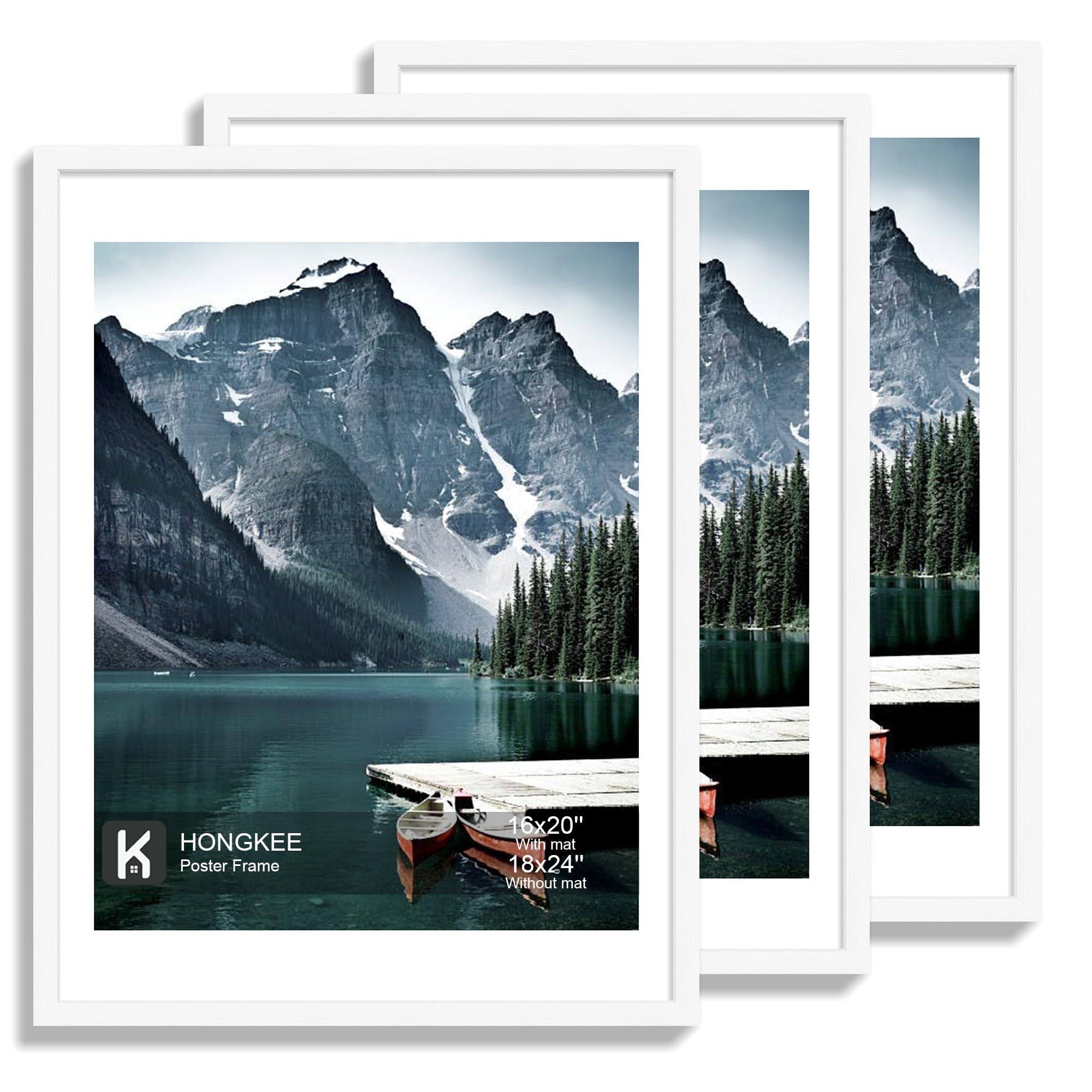Amazon.com: Hongkee 18x24 Frame Set of 3, 18 x 24 White Wood Frame