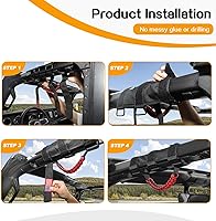 Vista 5 de Hoolcar 4 asas de agarre de barra antivuelco con paracord Compatibles con 1955-2023 Jeep Wrangler YJ TJ JK JKU JL JLU & Gladiator JT, Negro & Rojo