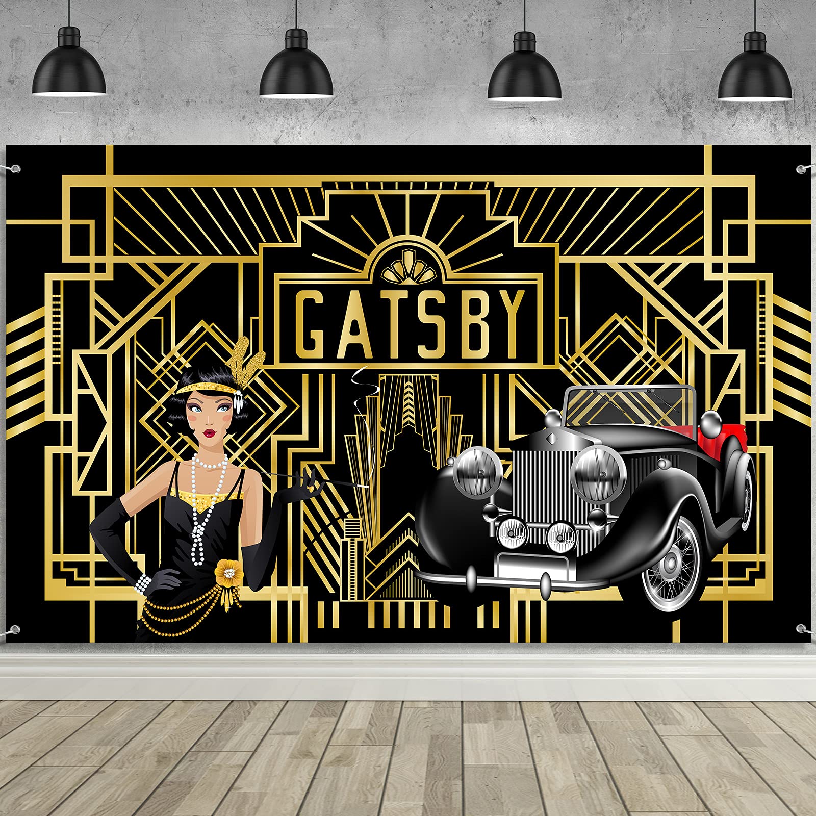 Buy 1920s Backdrop Black and Gold Photography Backdrop Roaring 20s