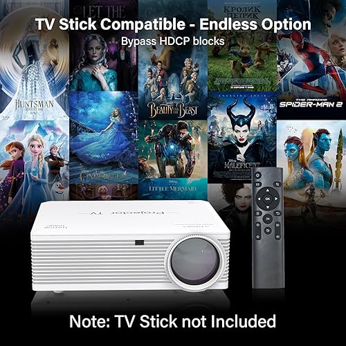 Miniatura 3 de Mini proyector portátil con WiFi y Bluetooth, proyector al aire libre con altavoz integrado, proyector de cine en casa compatible con