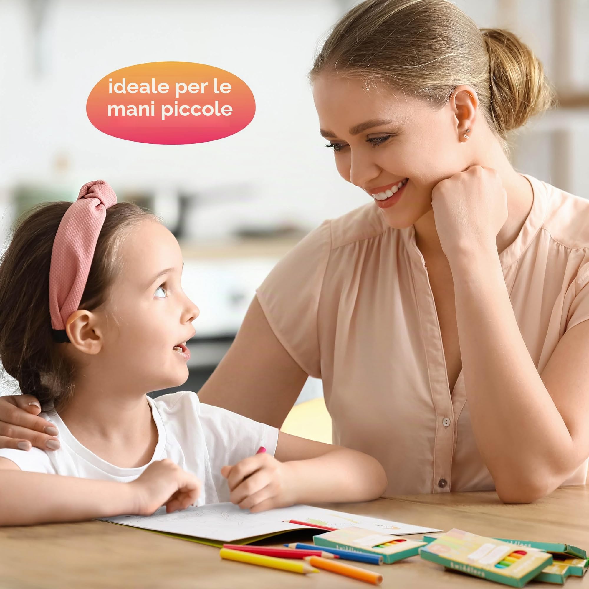 THE TWIDDLERS Set di 60 Astucci Matite Colorate, 6 Mini Matite Colorate per Scatola, 360 Totale, Cilindro rotondo di facile presa, Ideale per Regali di Compleanno per Bambini, Aule Scolastiche