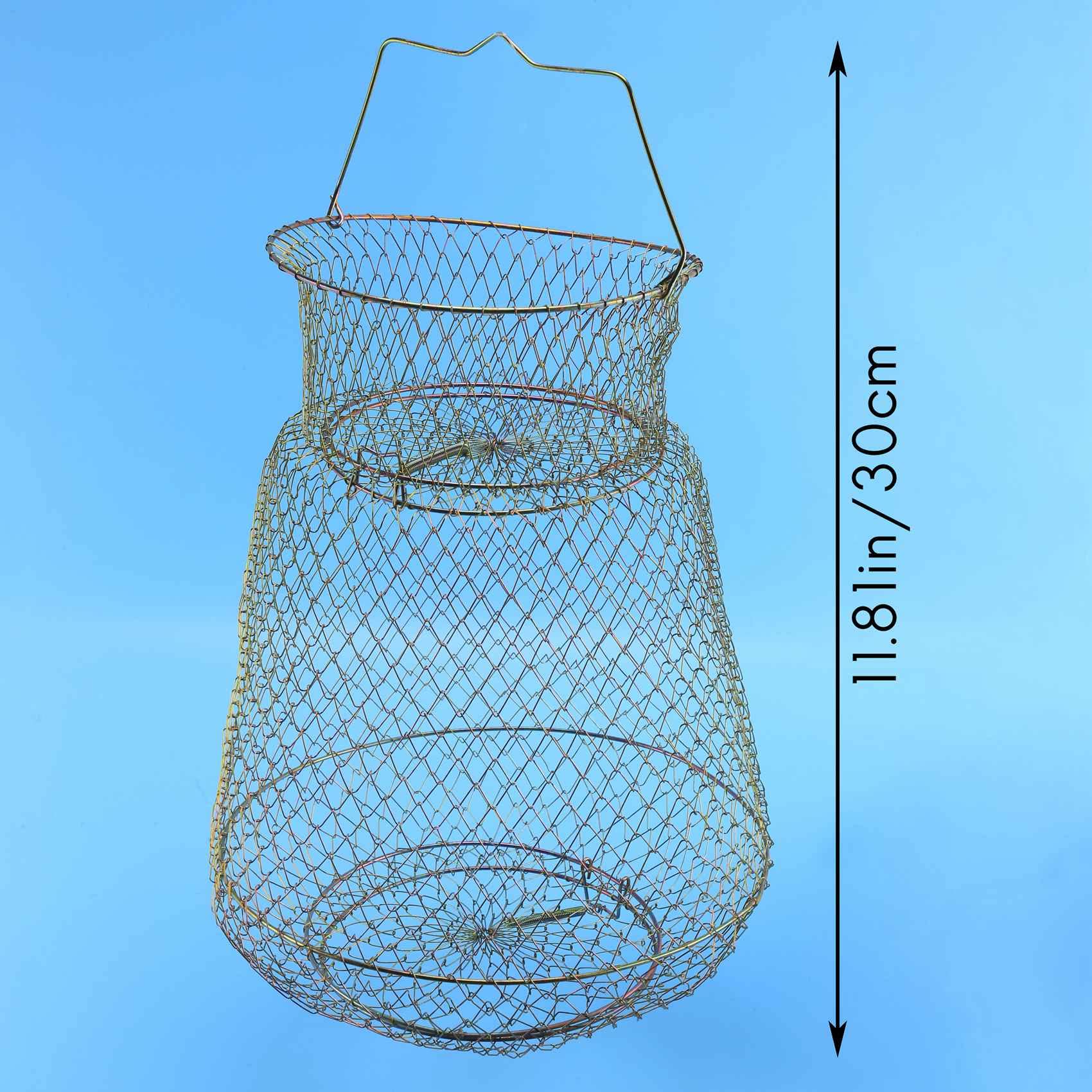 Pot de Peche Pliable Portable en d'acier Piege Net Crabe Cage de Ecrevisse Panier de Poisson