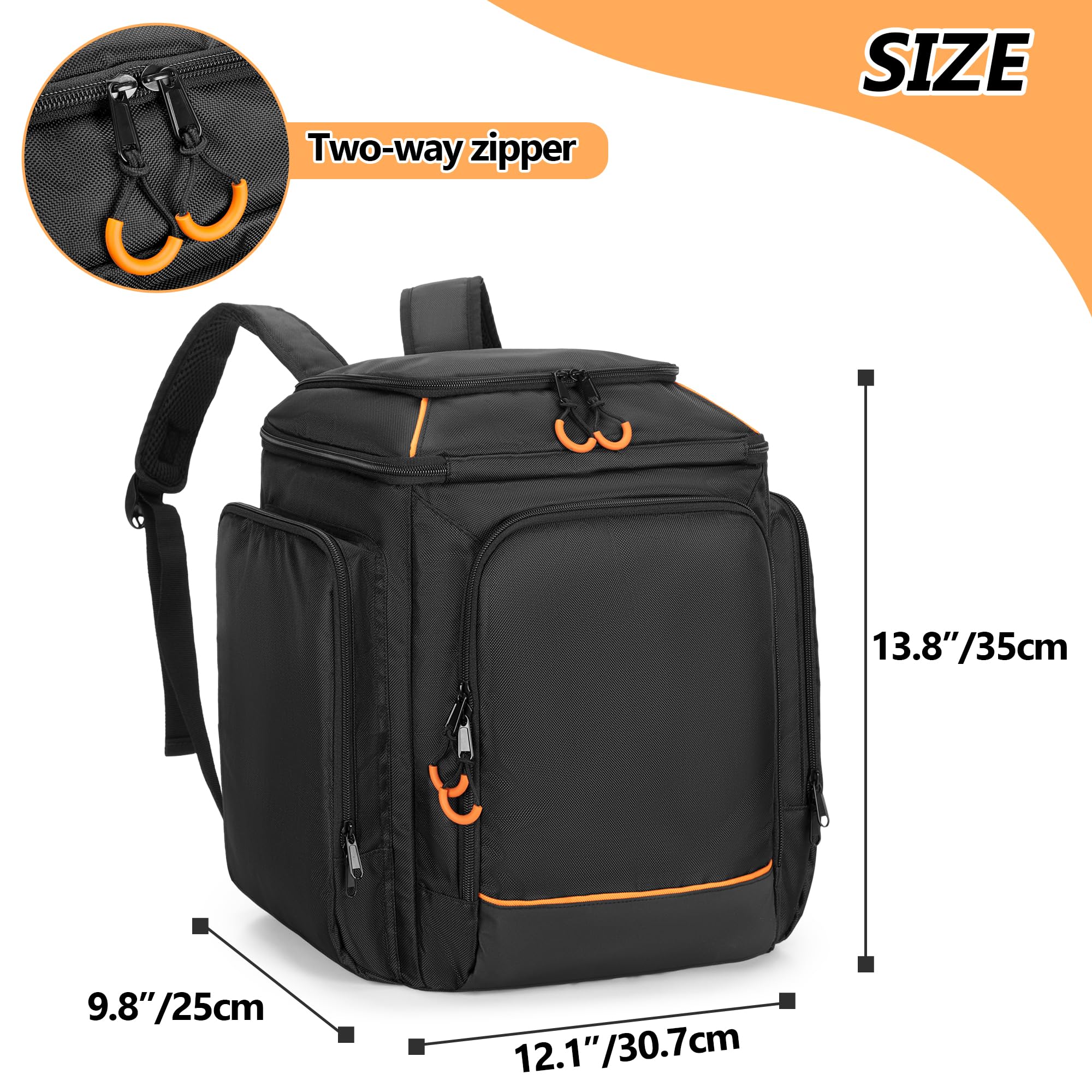 CURMIO Reisetragetasche Kompatibel mit Bose S1 Pro+, Bluetooth-Lautsprecher-Rucksack mit Schultergurten und Zubehörtaschen für Mikrofon, Ladegerät, Kabel, Schwarz