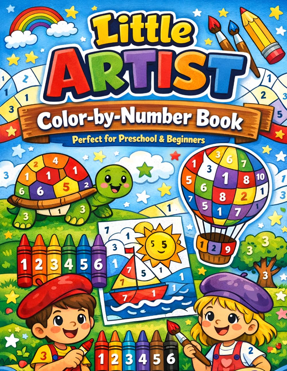 LITTLE ARTIST Colour by number book: Perfect for preschool and beginners