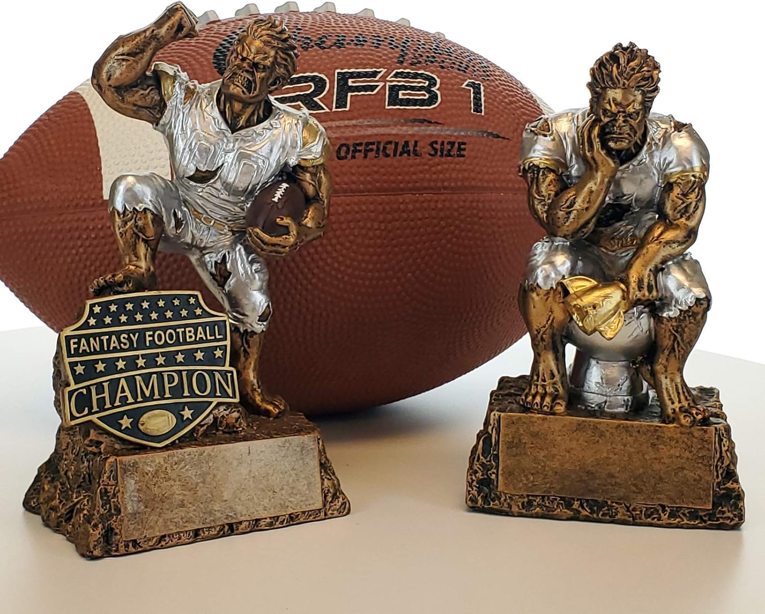 Decade Awards Fantasy Football Champion and Toilet Monster Bundle for FFL Leagues
