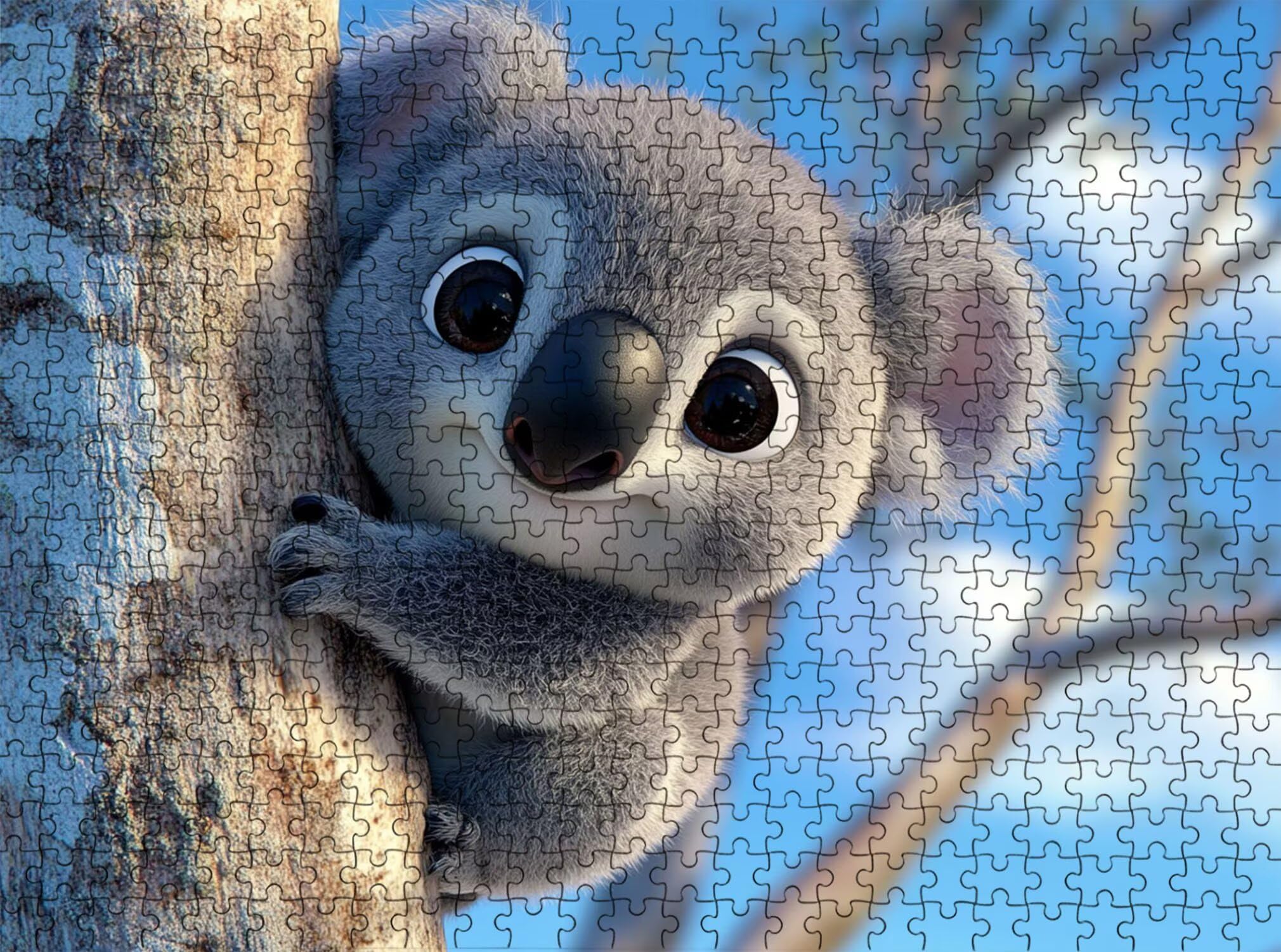 Puzzle 5000 Pezzi Classici, Puzzle koala Carino 156 x 105 cm, Gioco Educativo e Antistress in Legno con Poster Incluso, Ttività DIY per Famiglia, Regalo per Appassionati, Decor Parete Casa, f0-555
