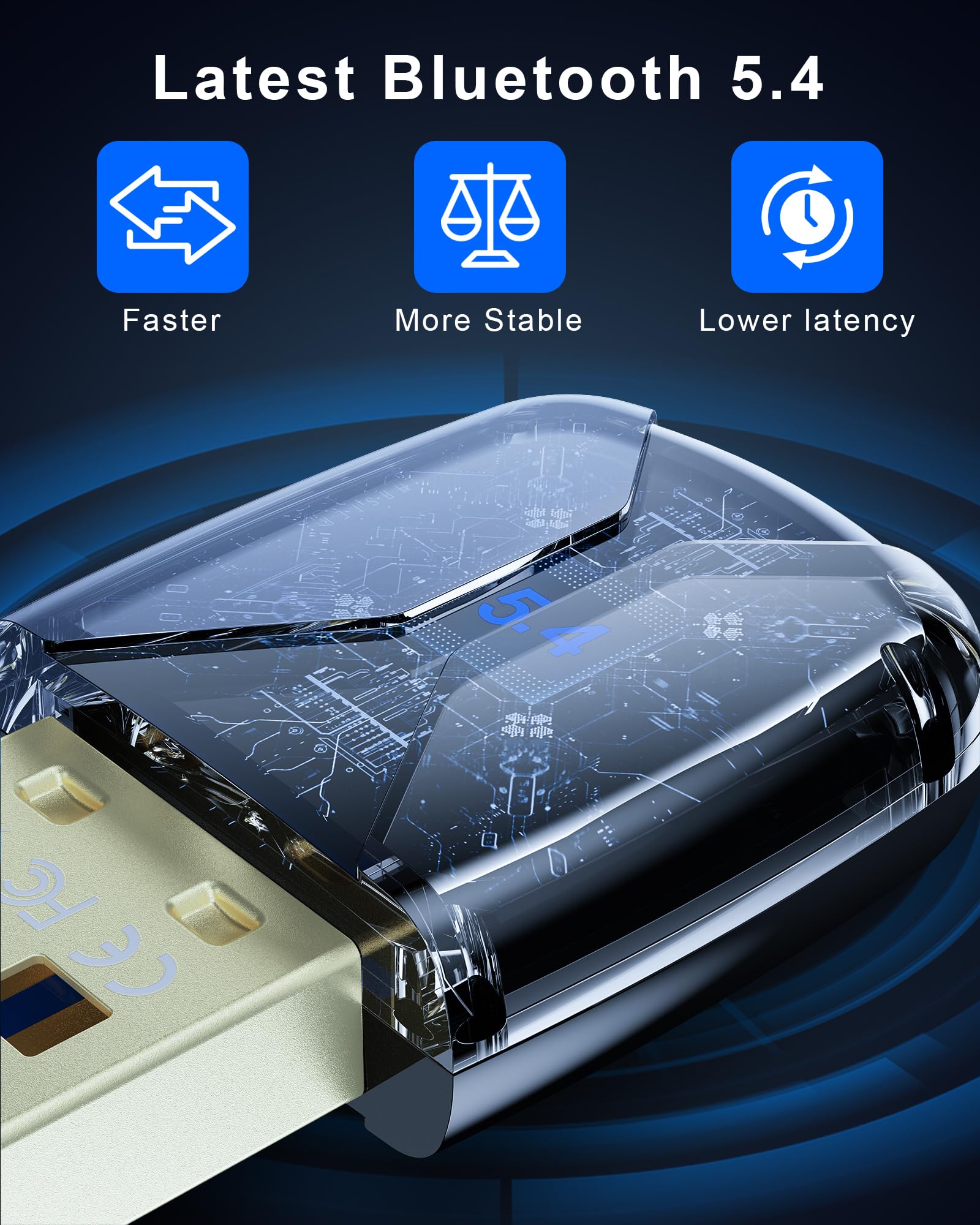 Adattatore Bluetooth 5.4 USB Per PC - Dongle Con Portata 150m, Plug & Play, Supporta PS5, Switch, Cuffie E Altri Dispositivi - Foto 6