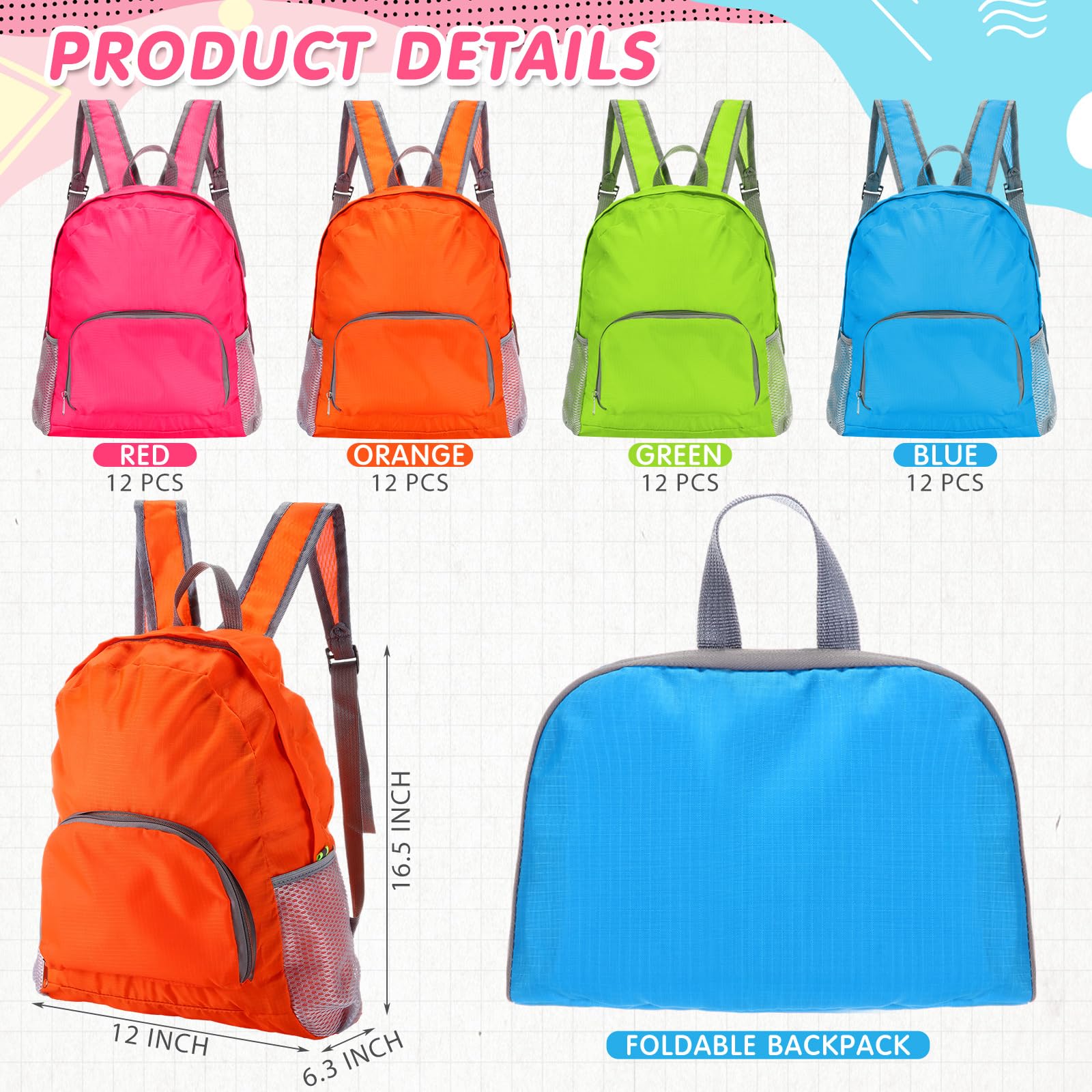 48 Sets Schulbedarf: 48 Rucksäcke, 48 Wasserflaschen, 48 Federmäppchen, Großschüler, Rucksack, Spenden-Set für Schule, Klassenzimmer, Studenten