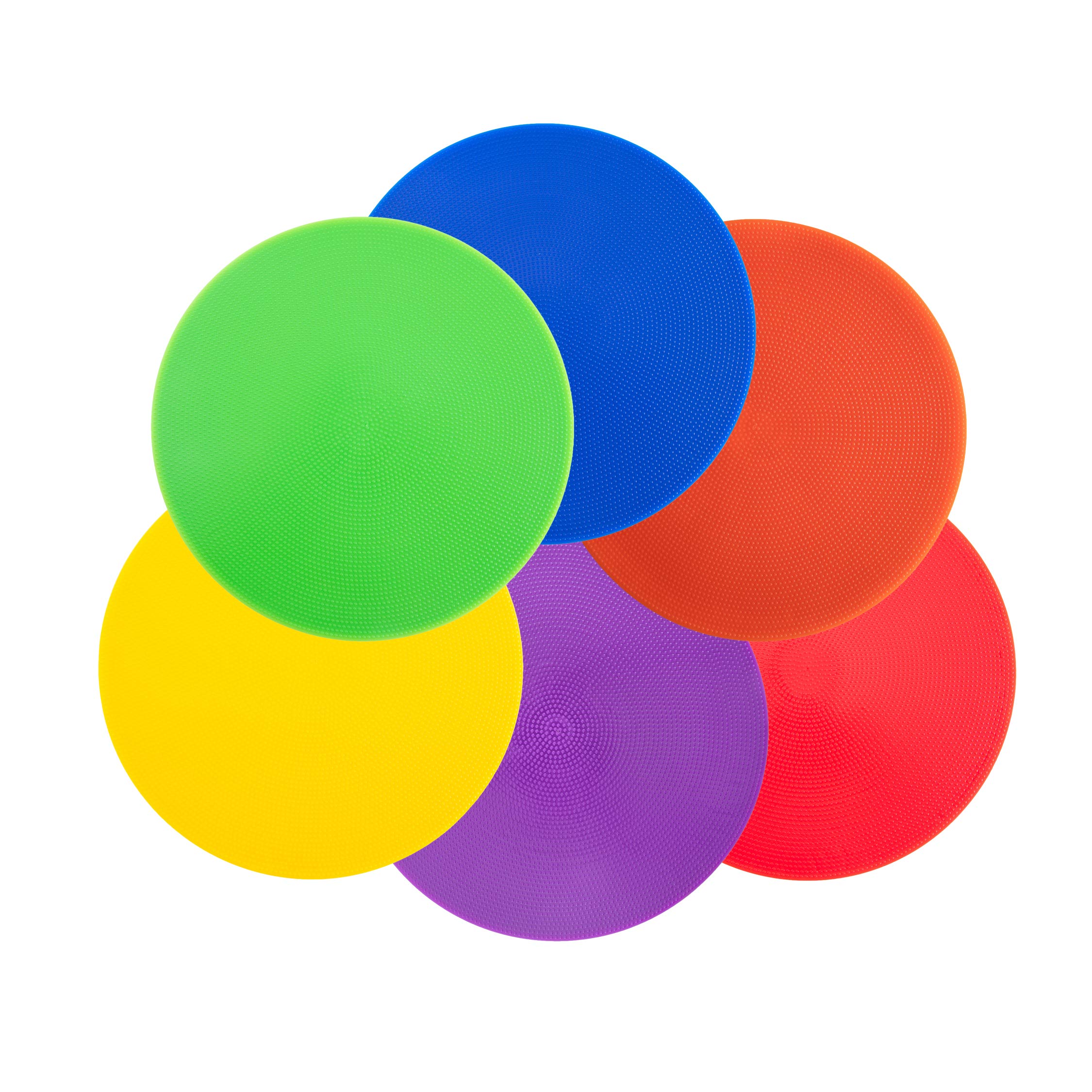 Vhxorrz 9 Inch Colored Poly Spot Marker 12 Pcs, Non-Slip Rubber Agility Markers Flat Field Cones Floor Dots for Football, Basketball Training Markers,