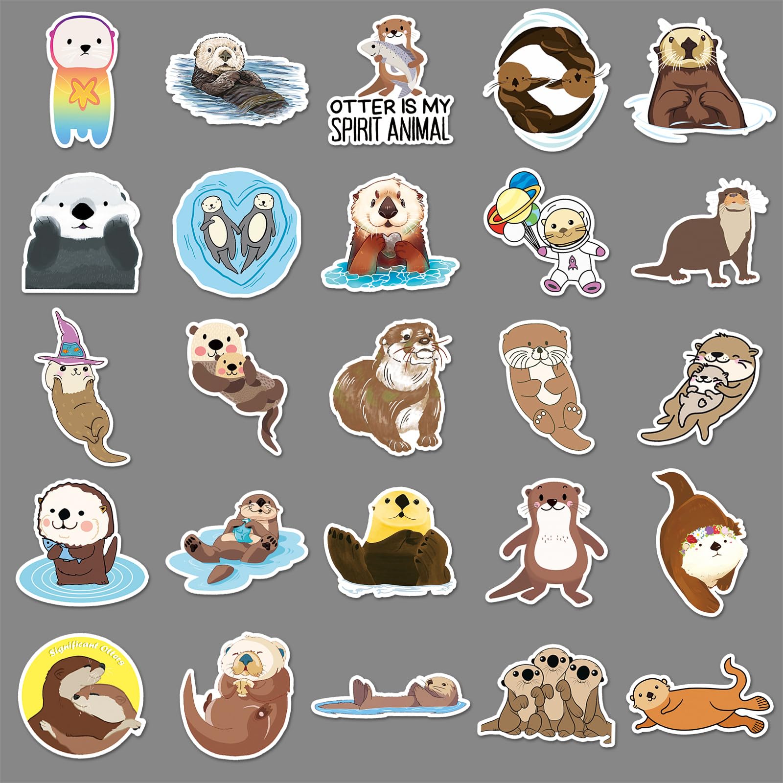 100 Stück Eurasian River Otter Aufkleber – Wasserdichte Vinyl-Sticker, Süße Otter-Motive Für Kinder & Erwachsene
