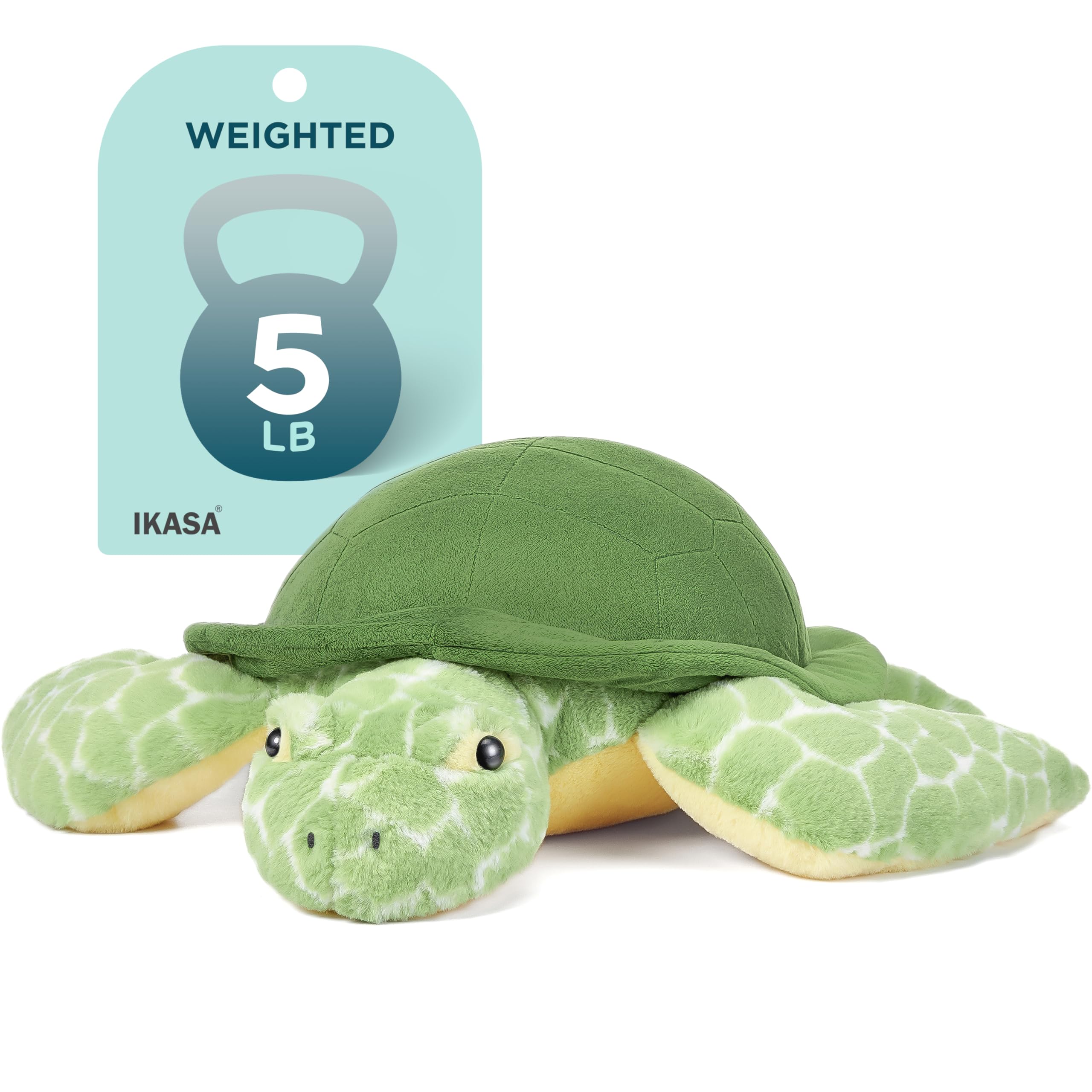IKASA 2.27kg Weighted Stuffed Animal Sea Turtle Plush Toy,60cm Giant Large Big Jumbo Soft Toys,Cute Fluffy Fat Plushie,Gifts for Kids