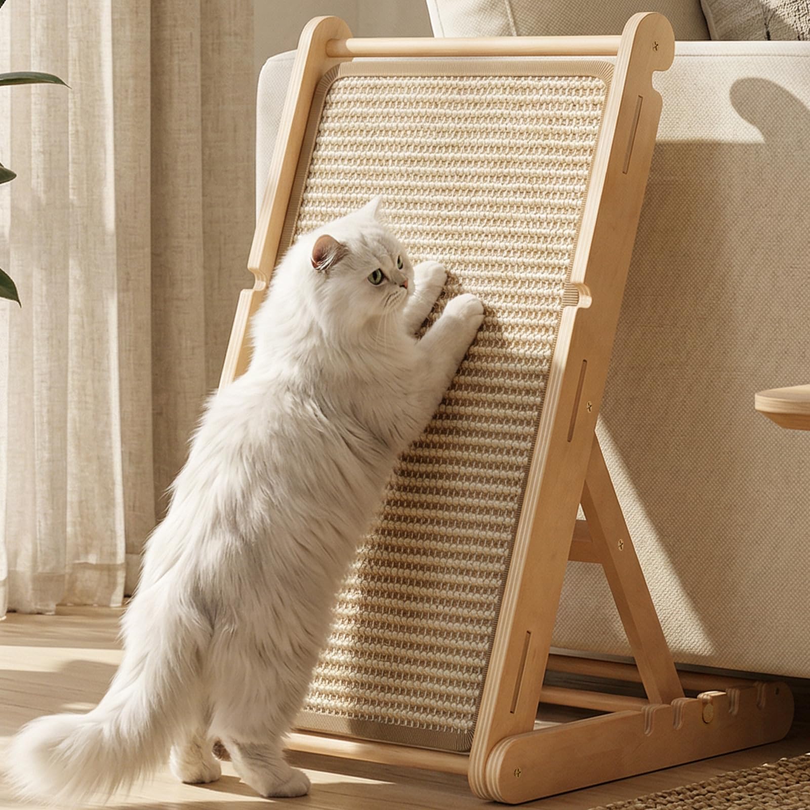 XiaZ Cat Scratcher, Sisal Scratch Pad for Indoor Cats,60 CM L Shape Cat Scratching Ramp, Cats Scratch Furniture Protector for Couch Sofa - 2