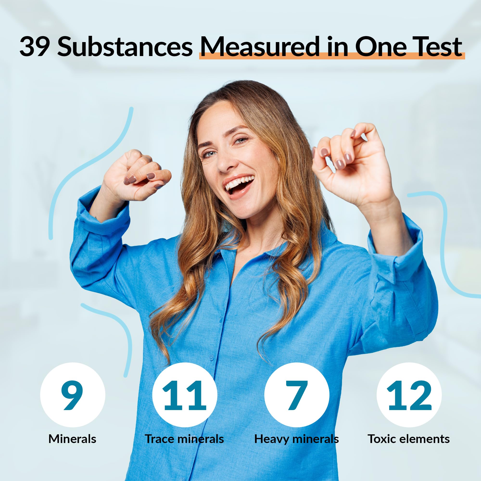 Prueba de análisis de minerales capilares por getTested | Detección de oligoelementos y metales pesados | Muestra de cabello o uñas no invasiva | Resultados de laboratorio certificados por ISO
