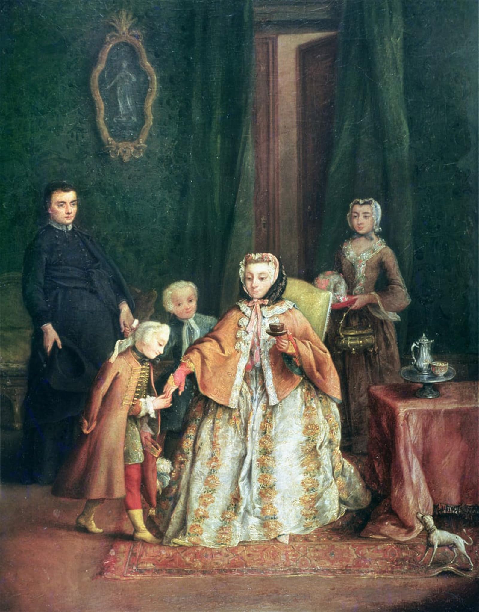 SERENDIPITP Abstract Painting Mural Print Picture Wall Decor Painting Kissing the Hand by Pietro Longhi Vintage Wall Artwork for Home Decor 60x90cm