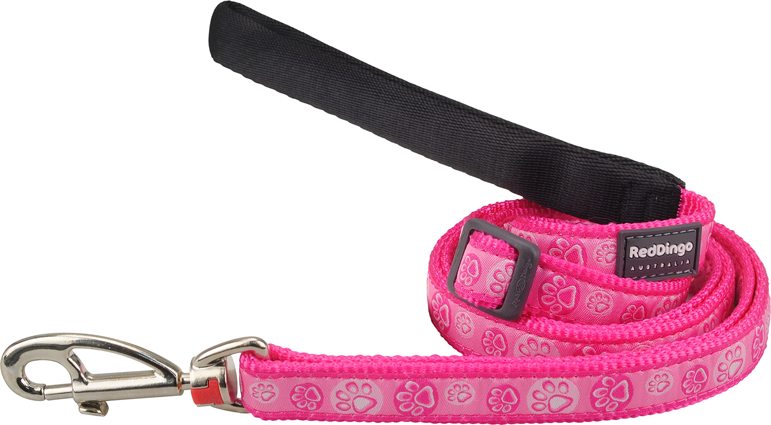 Red Dingo Dog Lead, Paw Impressions Hot Pink, 12mm/Small (L6-PI-HP-12) — image 1