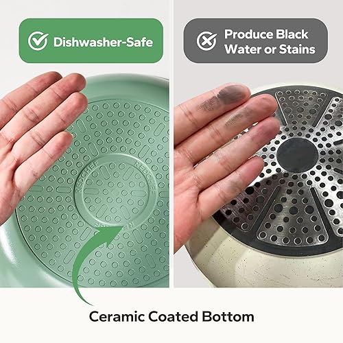 Miniatura 2 de Redchef Juego de sartenes de cerámica antiadherente, sartenes de cerámica no tóxicas para cocinar, juego de sartenes de 8, 9.5 y 11 pulgadas, sin