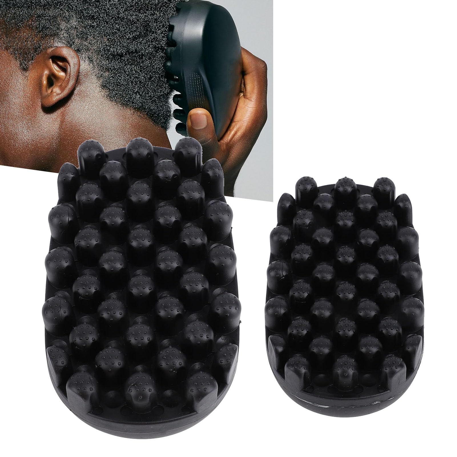 2pcs Curly Hair Brush, Twist Curl Comb for Dreadlocks and Afro Curls Rubber Curling Brush - Image 4