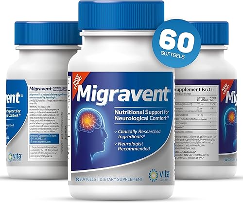 Miniatura 5 de Vita Sciences, Suplemento natural para migrañas Migravent, fórmula avanzada potente para aliviar migrañas, recomendada por neurólogos y doctores,