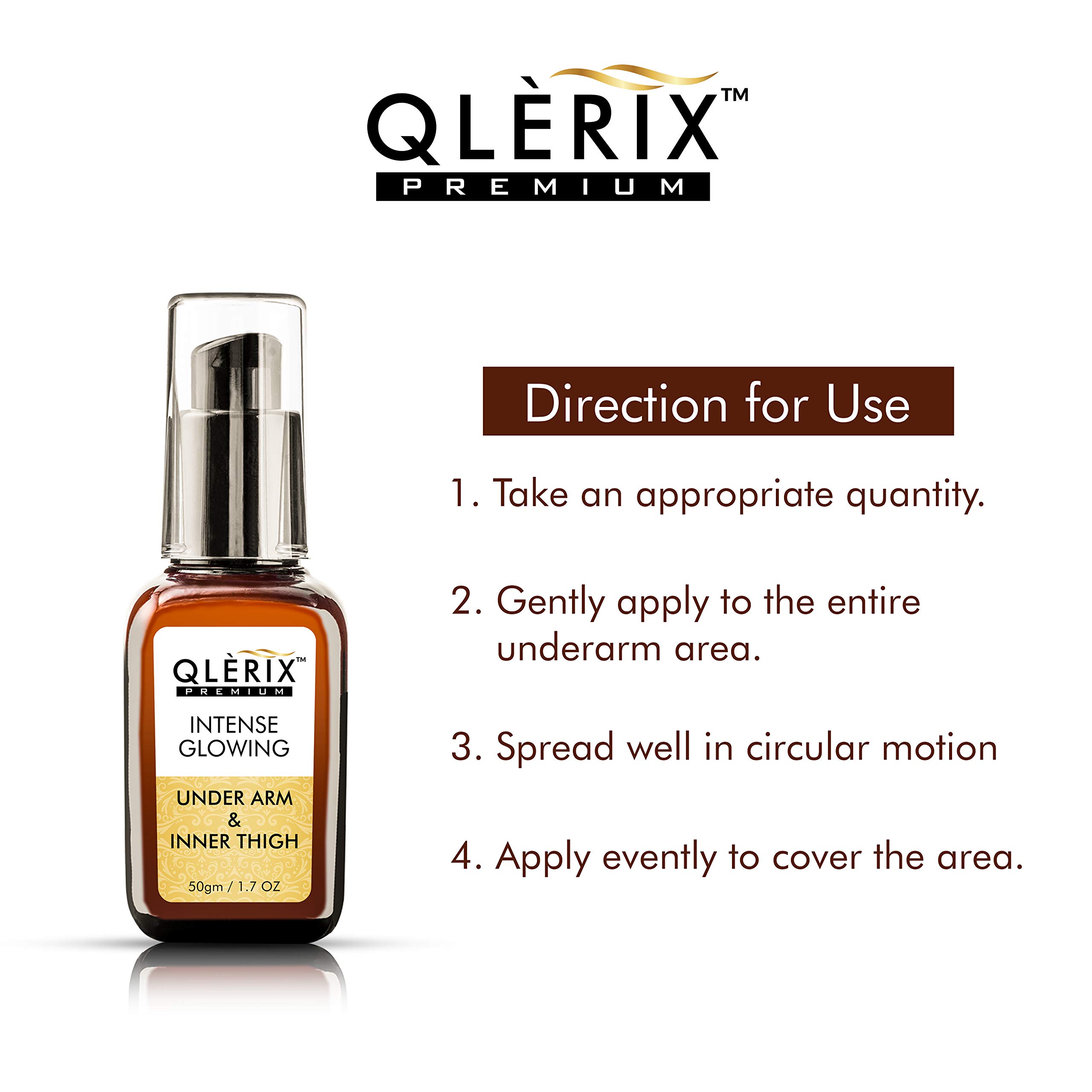 QLERIX Premium Intense whitening CREAM FOR UNDERARMS, INNER THIGHS, ELBOWS, KNEE PITS & INTIMATE AREA WHITENING | Pearl Extract & Paraben Free(50gm-1.7 OZ) 1