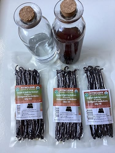 Miniatura 6 de 15 granos de vainilla de Madagascar orgánicos partidos grado B | 5 a 7 pulgadas para extracto de FITNCLEAN VANILLA| Bourbon Non GMO Pods