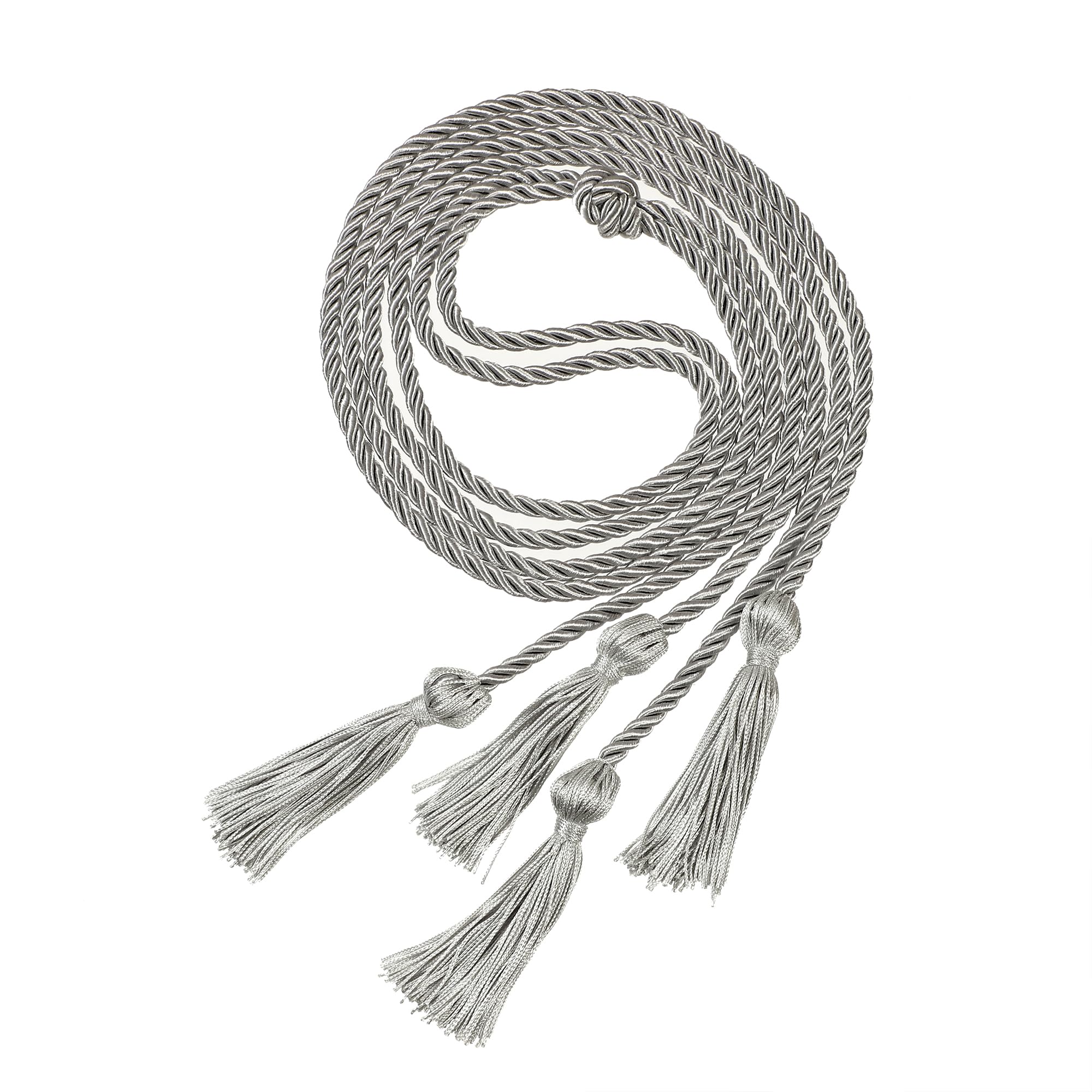 Graduation Double Honor Cords with Tassel, 68" Long (Grey)
