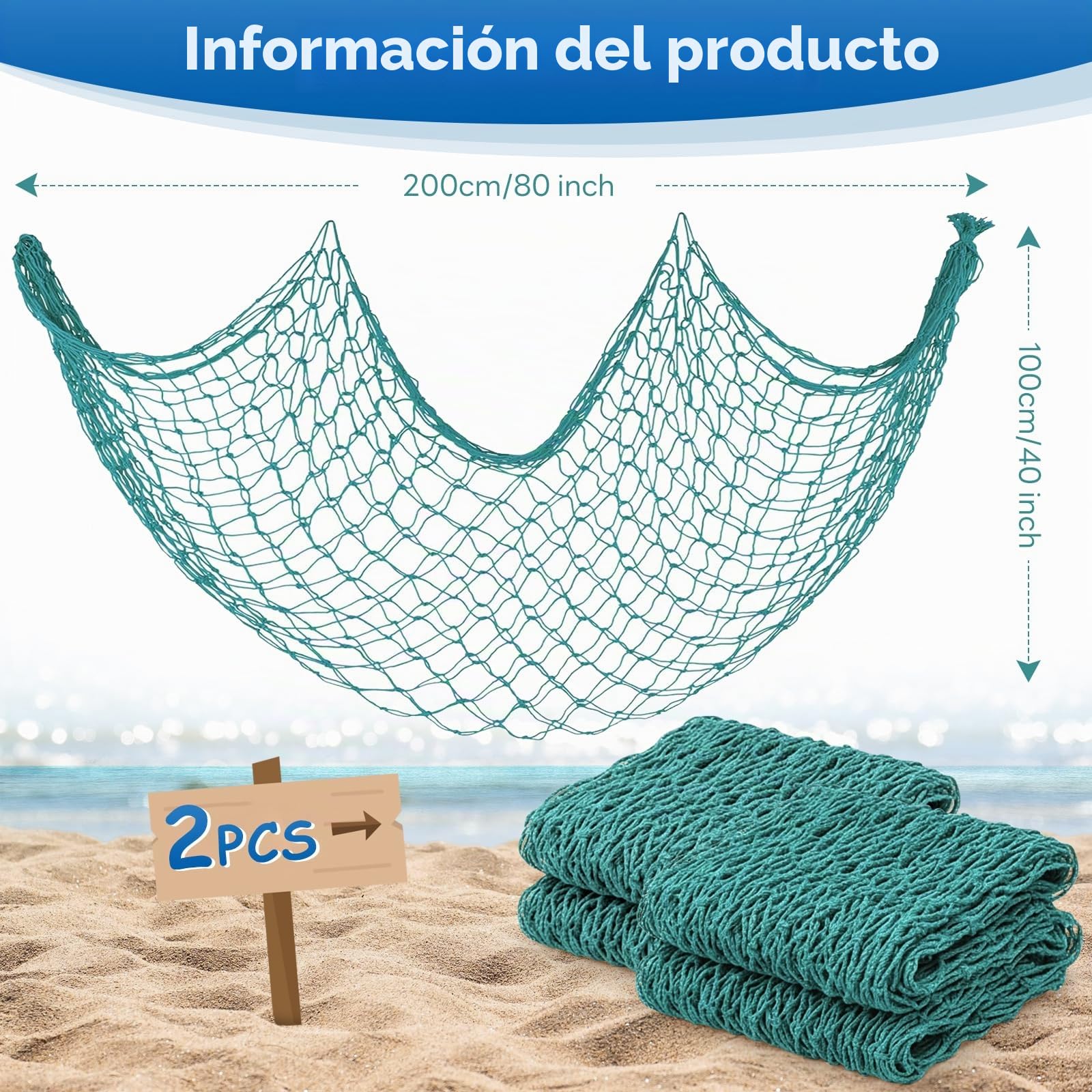 decorative fishing net nz IHLOOTD Decoration, 2 Pieces Fisherman's Net, 200 x 100 cm Fishing Nets Wall, Photo Wall, Fisherman Nets for Seashells Photos Decoration Table (Blue) Home & Kitchen Fishing Rod Holder, Wall Due to the difference Size:1/4 oz Willow Blade ibobber