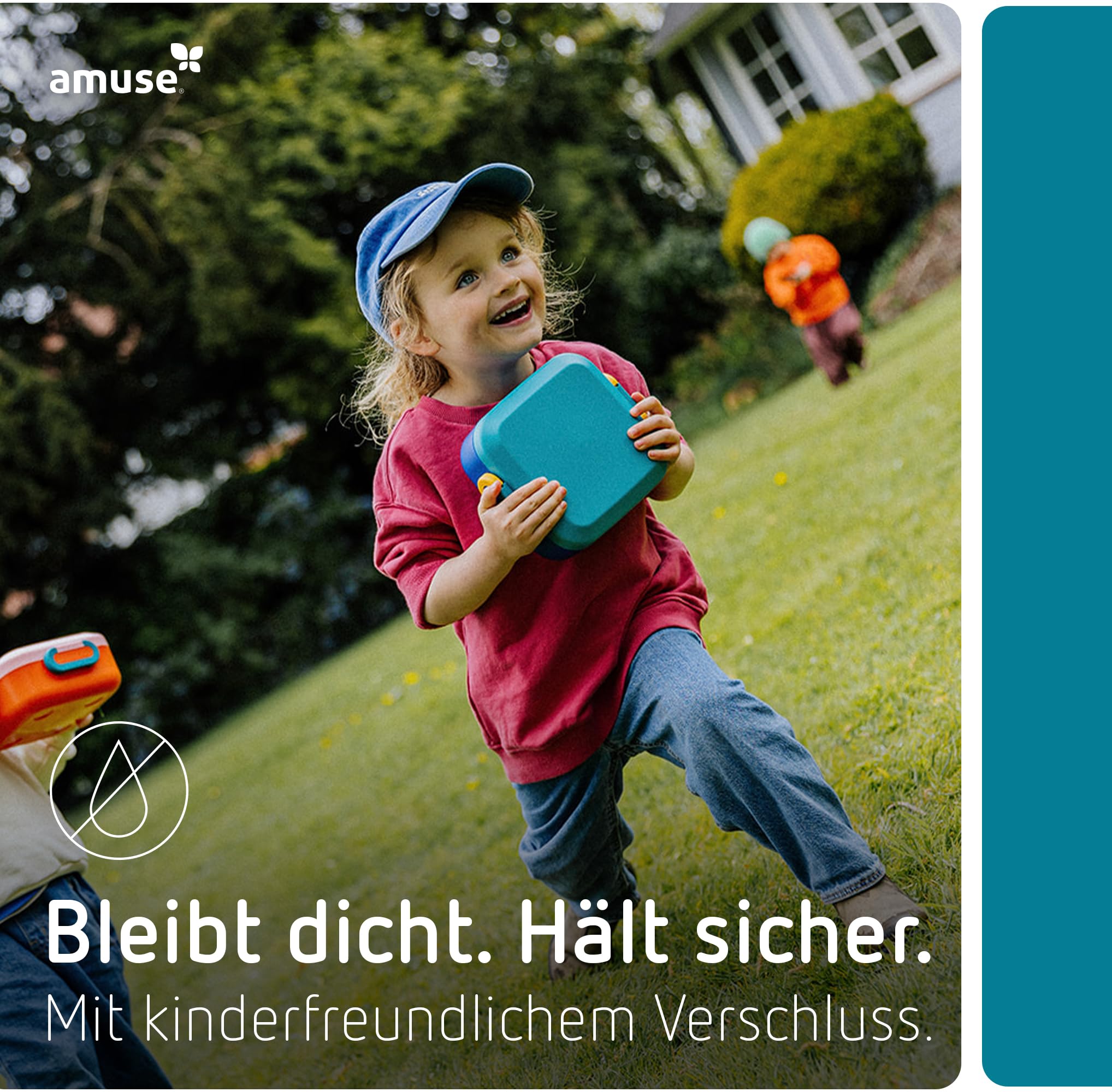 Amuse Rikko Brotdose Kinder mit Fächern | Bento Box inkl. Snackbox mit Fächern | Lunchbox Kinder, Brotdose Kindergarten, Brotbüchse Vesperbox, Brotzeitbox, Brotbox, Jausenbox | Vesperdose mit Fächern