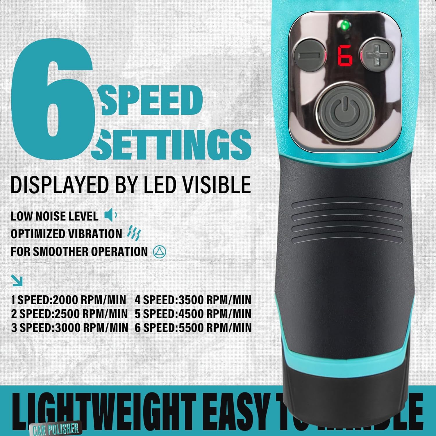 Cordless Mini Buffer Polisher, 1/2/3 Inch Micro Buffer Polisher, 6 Speeds 2Pcs 2000mAh Orbital/Rotary Mini Polisher for Polishing, Sanding and Cleaning, Mini Buffer Machine Sets - Image 4