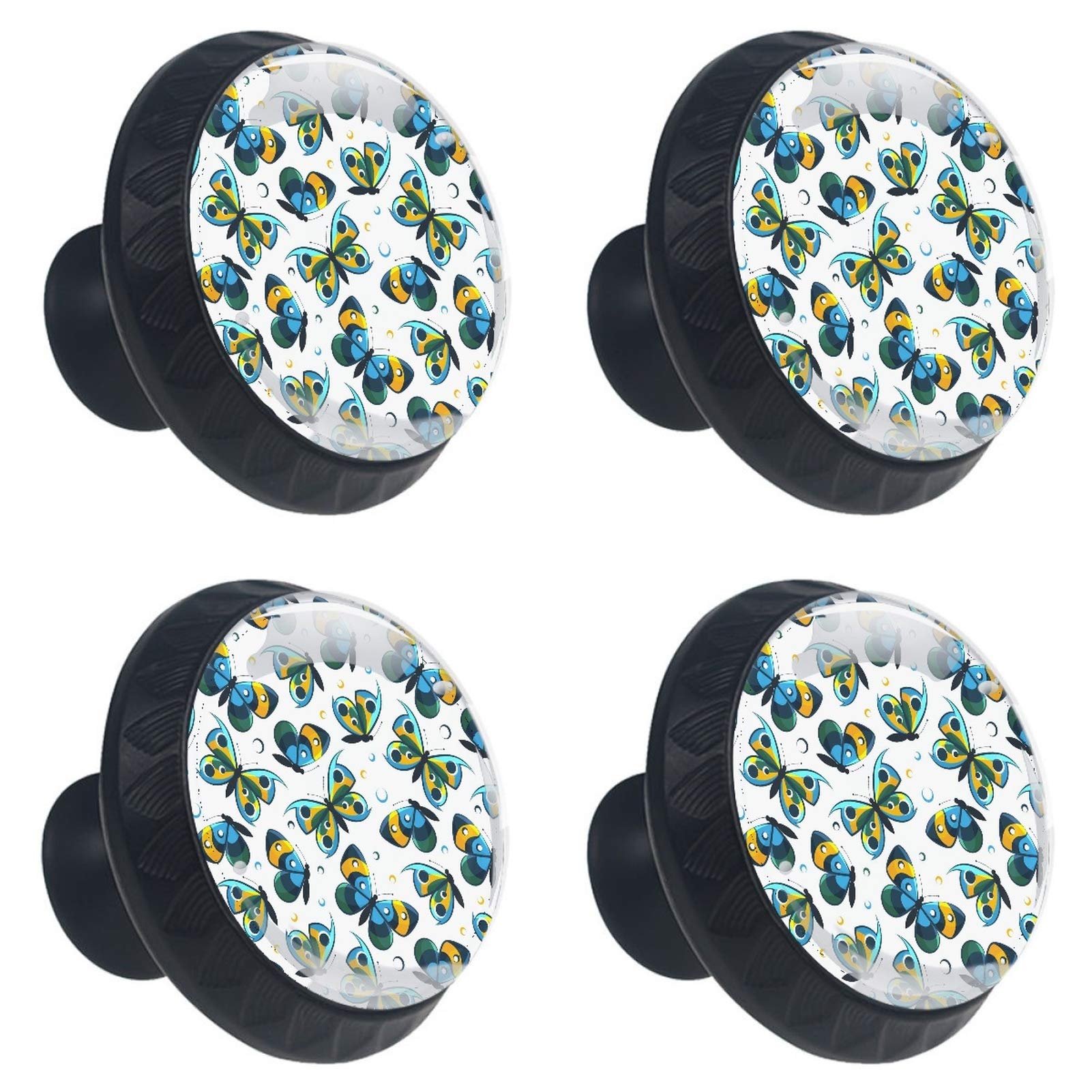 Bouton en verre bleu 30 mm pour remplacer une poignée cassée de placard et tiroir
