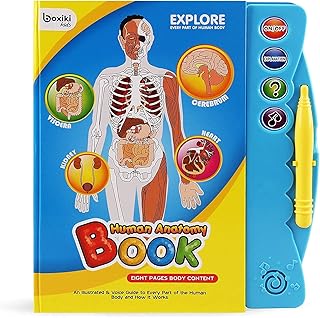Boxiki Kids Human Body Book | Activity Books for Kids Ages 3 and Older | Science Books for Kids | Kids Educational Toys | Baby Learning Toys