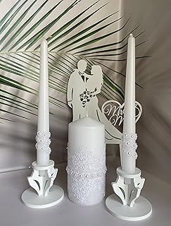 Magik Life Unity Candle Set for Wedding - Wedding Accessories for Reception and Ceremony - Candle Sets - 6 Inch Pillar and...