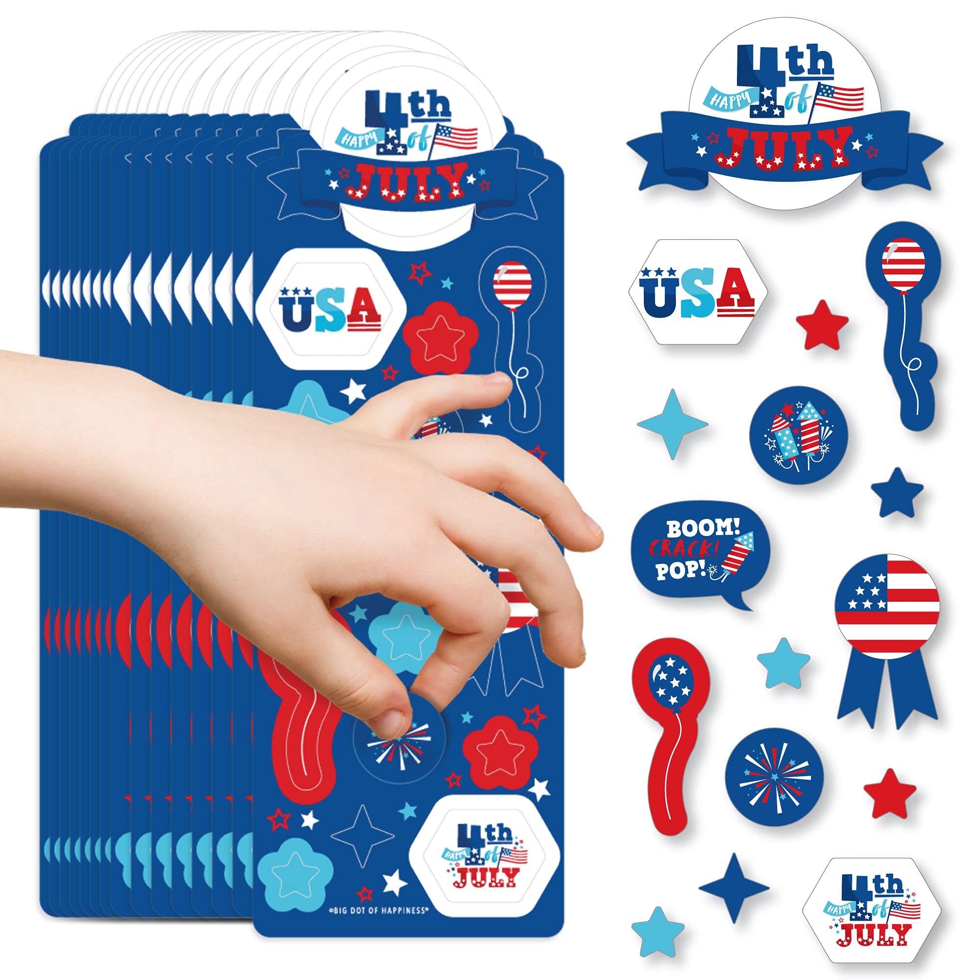 WorldBazaar 100Pcs Patriotic Stickers - 4th Of July Vinyl Waterproof Decorations