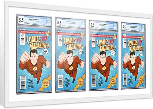 Miniatura 88 de Poster Palooza Marco de cómic con paspartú para 2 cómics CGC, CBCS o PGX Graded Comics – Marco de cómic negro para cómics de 8.125 x 13 pulgadas