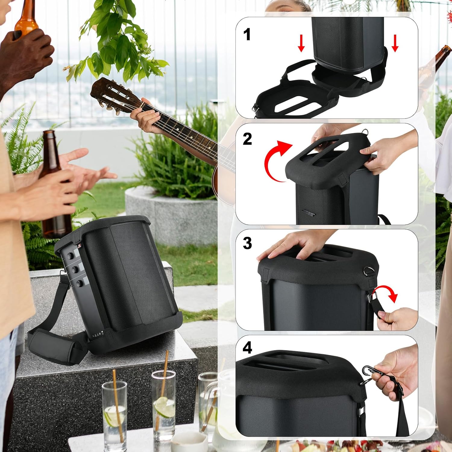 TXEsign Travel Carrying EVA Case for Bose S1 Pro+, EVA Case Protective Replacement Cover w Shoulder Strap, Travel Carry Holder Pouch for Bose S1 Pro+ - Image 6