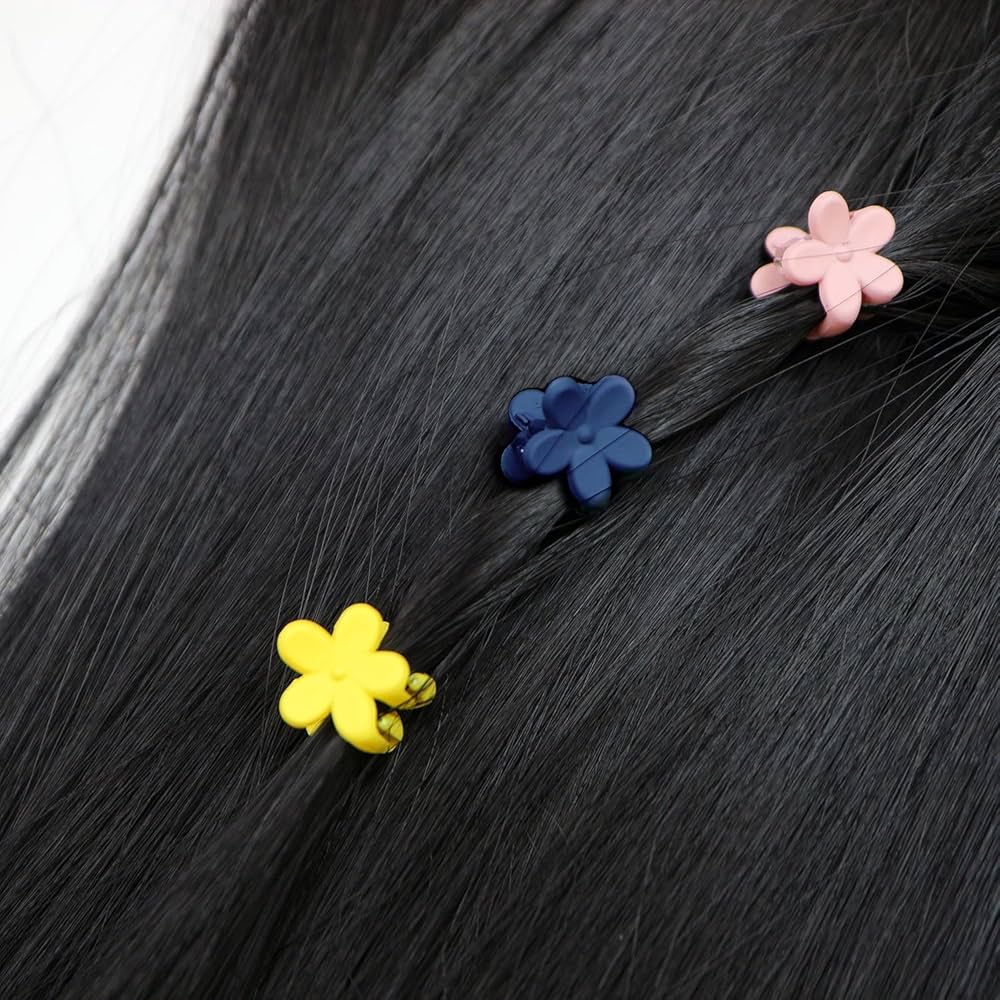Amazon.co.jp: ヘアクリップ ミニ 花【ブラック】黒 小さめ