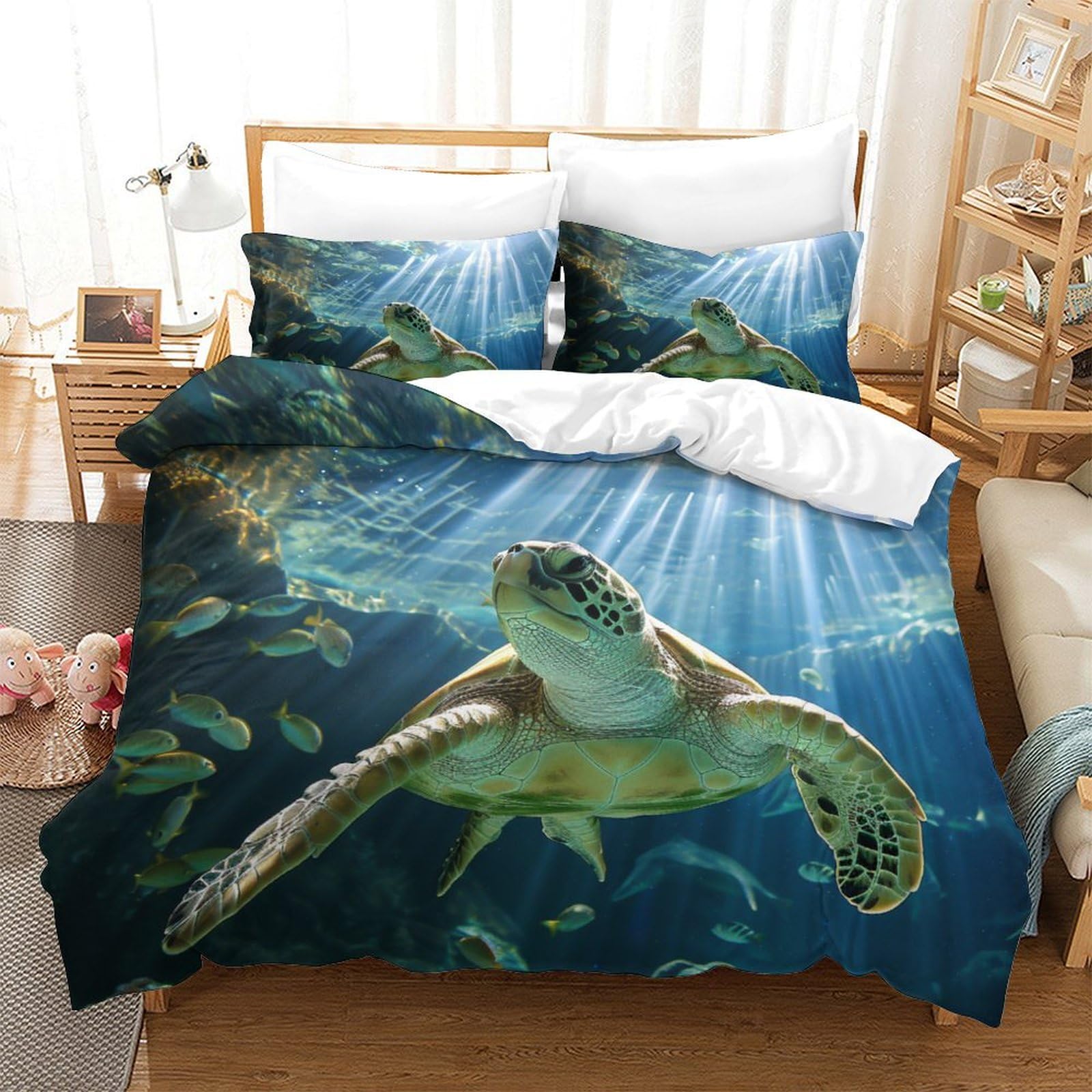 Housse de couette tortue en microfibre pour retrouver un sommeil réparateur et relaxant