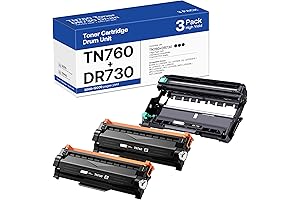 2 Toners + 1 Drum Unit Super High Yield Brother TN760 DR730...