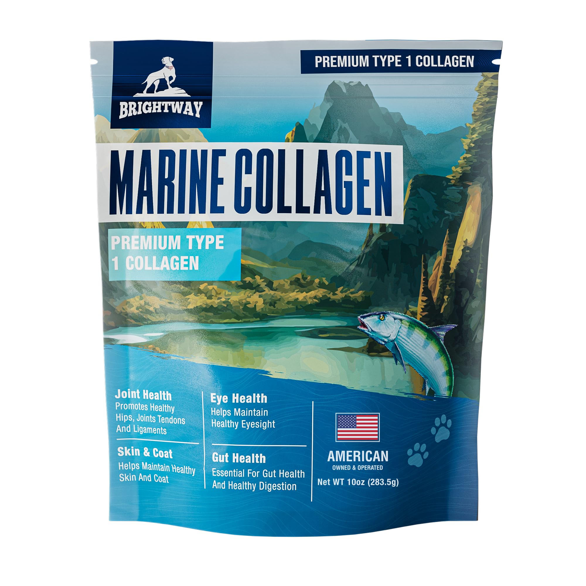 Wild Caught Marine Pet Collagen for Dogs, Peptide for Dogs - Improves Gut, Skin & Coat Health, Allergies, Pet Mobility Hip & Joint Supplement Health
