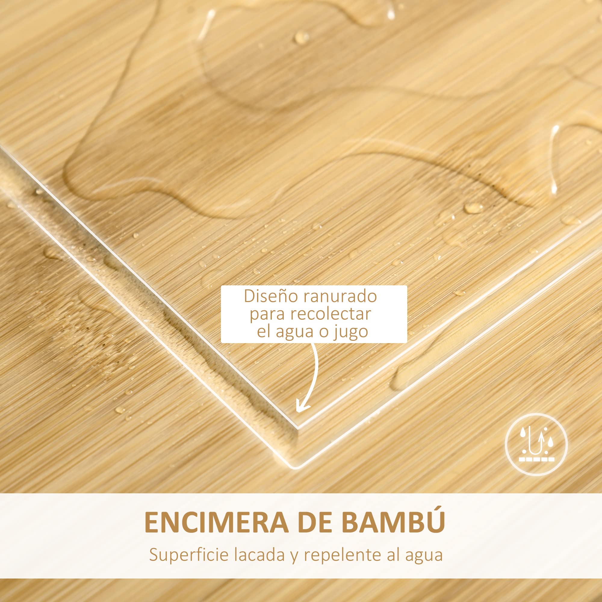 HOMCOM Carrito de Cocina con Ruedas Carro de Almacenamiento Multiuso con Encimera de Bambú Cajón Cesta Metálica y Armario de 2 Puertas de Persiana 58x37x85,5 cm Blanco