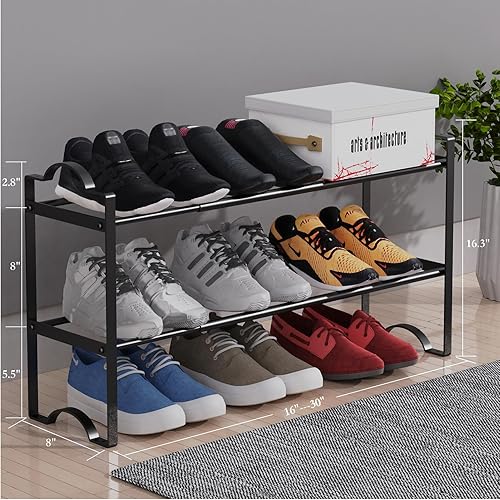 Miniatura 4 de JoyBHole Zapatero expandible, rodamiento fuerte de metal, fácil instalación, ajustable, organizador de almacenamiento de zapatos para puerta,