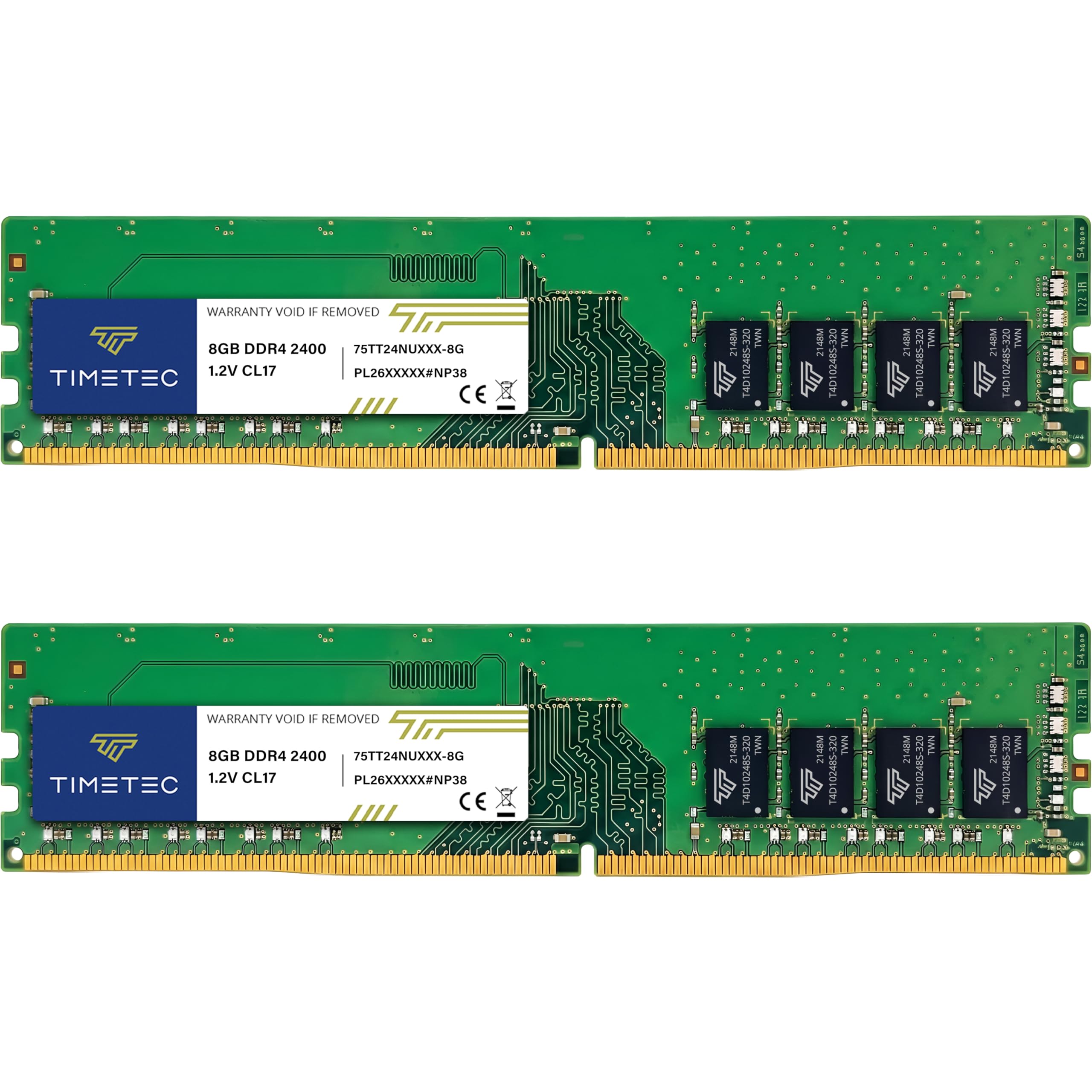 Timetec Kit de 16 GB (2 x 8 GB) DDR4 2400 MHz (PC4-2400T) PC4