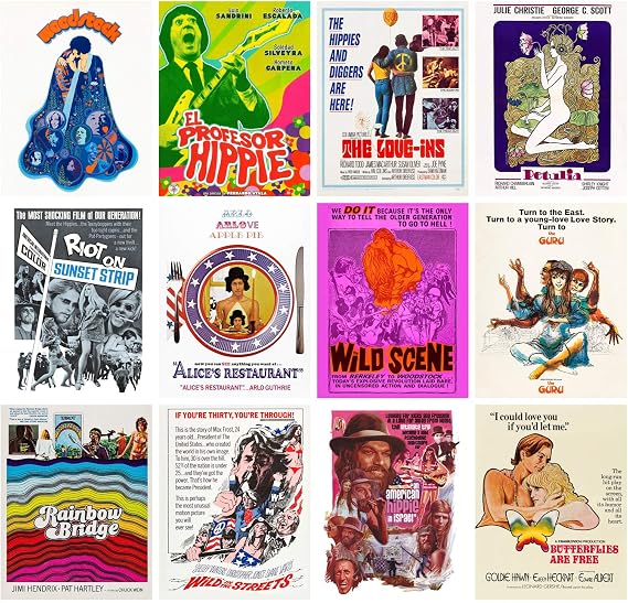 Wall Calendar 2026 [12 pages 8x12] Hippie Vintage Movies Posters