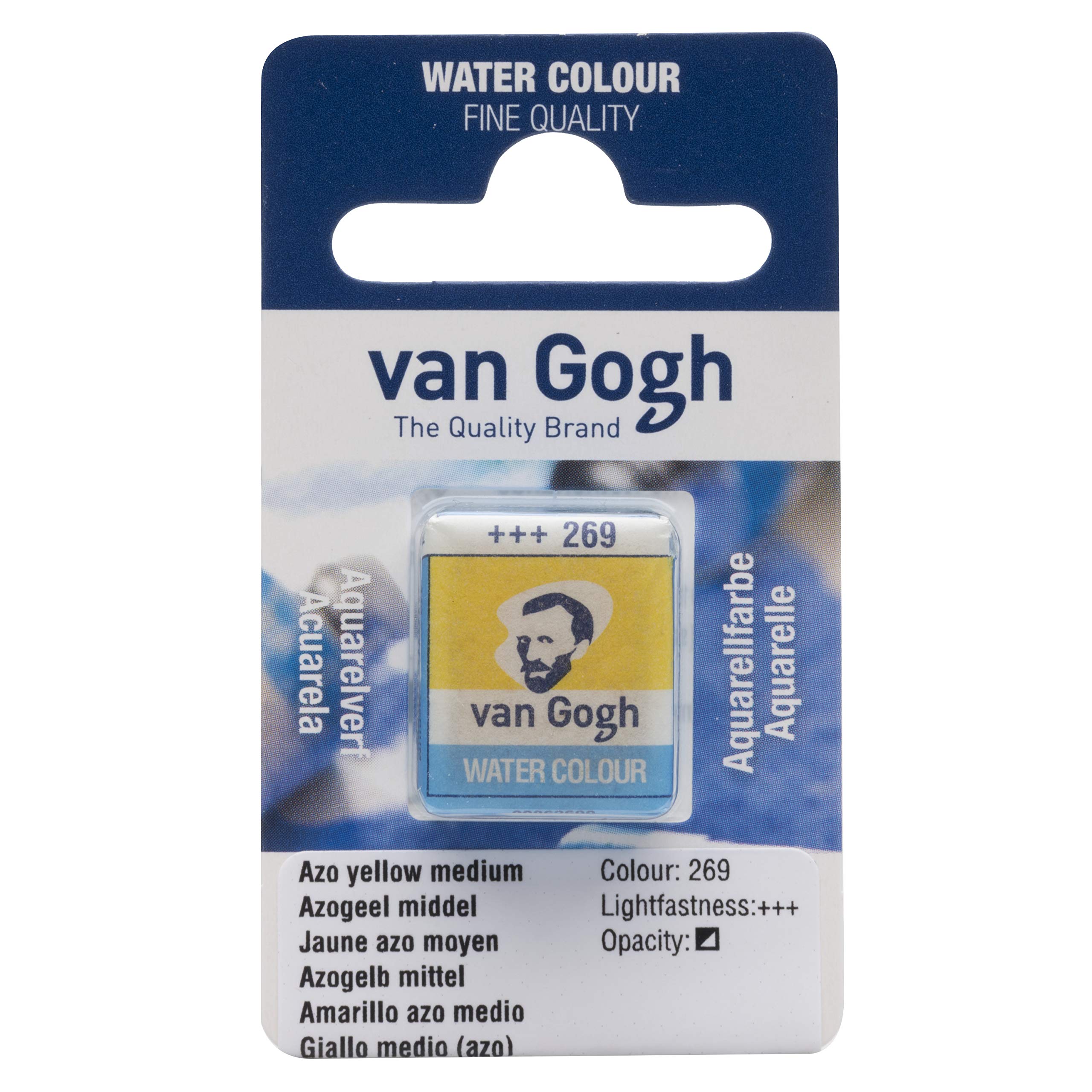Van Gogh Watercolour Paint, Half Pan, Azo Yellow Medium 269
