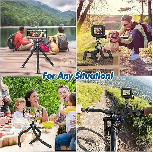 Miniatura 2 de Trípode flexible para teléfono Mini Stand Bundle con 60 "Selfie Stick Trípode Estabilizador para iPhone Android Cámara Soporte Grabación Vlogging
